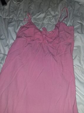 Garage Pink Spaghetti-Strap Maxi Dress with Front Tie